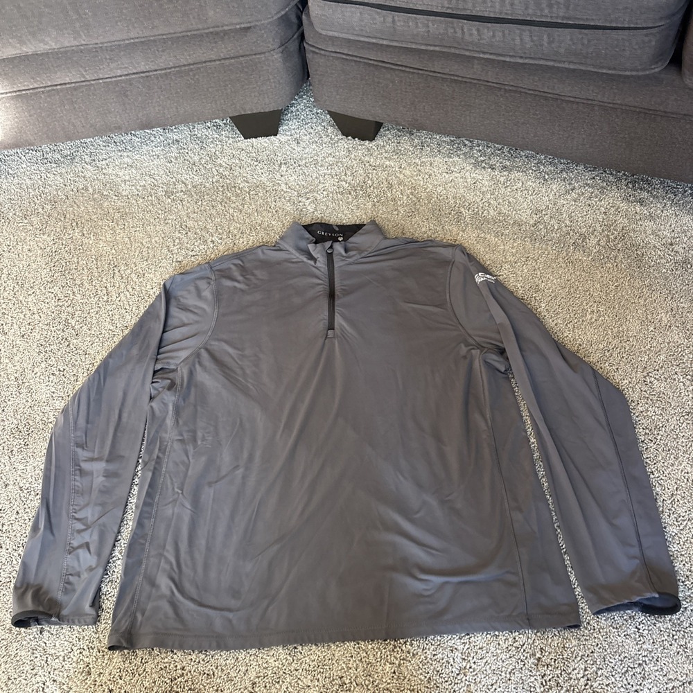 GREYSON Mens 2XL XXL TATE PULLOVER MOCKNECK 1/4 ZIP STINGRAY GREY GOLF LOGO